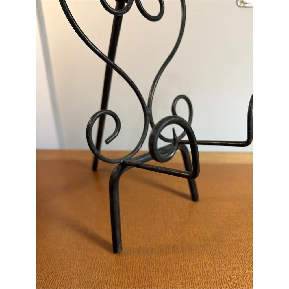 Cookbook Stand Cast Iron, Decorative Metal Cookbook Recipe Book Holder Black 11